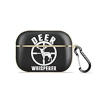 Hunting Deer Season AirPods Pro 2nd Generation Case 2022 Cute Printed Design Airpods Pro 2 Case Shockproof Protective Hard Cover for Girls Women Men with Keychain for Airpods Pro 2nd Gen Gold