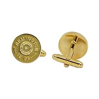 Remington 12 Gauge Shotgun Shell Cuff Link Pair - [Gold][5/8'' Diameter]