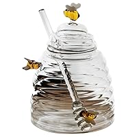 Kitchen Fashion Honeys Jar With Stick Glass Honeys Dispenser Glass Honeys Jar With Stick Clear Glass Honeys Jar With Lid Sealed Honeys Jar With Lids