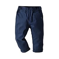 Toddler Baby Boys Casual Cargo Pants with Side Pocket Elastic Waistband Trousers Navy Blue 18-24 Months