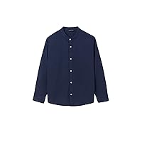 Mayoral L/s Mao Collar Shirt for Boys Navy