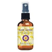 Deve Herbes Pure Rose Water Distilled from The Finest kannauj Roses (Rosa damascena) 100% Natural Therapeutic Grade 100ml (3.38 oz)