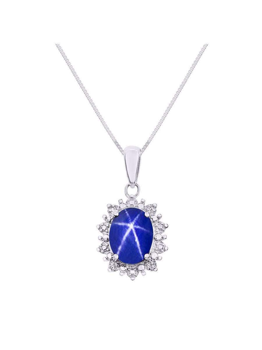Rylos Necklaces for Women Sterling Silver 925 Princess Diana Inspired Necklace Gemstone & Genuine Diamonds Pendant With 18