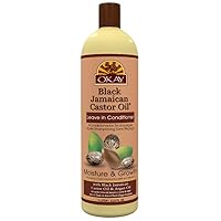 OKAY | Black Jamaican Castor Oil | Leave-In Conditioner for All Hair Types| Repair - Moisturize - Grow Healthy Hair | With Argan Oil & Shea Butter | Free of Parabens, Silicones, Sulfates | 33.8 oz