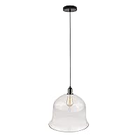 BAZZ P16796CL Aira Bell Shape Single Pendant, Dimmable, Adjustable, Easy-Installation, LED, 59-in, Clear Glass