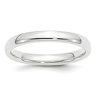 Platinum 3mm Comfort-Fit Wedding Band Ring