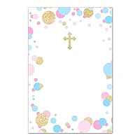 30 Blank Cards Invitations Thank You Cards Confetti Baptism + 30 White Envelopes