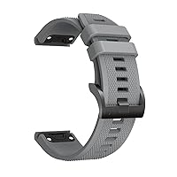 26 22 20MM Band Silicon Strap for Garmin Fenix 6 6S 6X Pro 5 5S 5X Plus Quick Release Watch Band (Color : Gray, Size : 20mm)