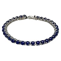 925 Sterling Silver Tennis Bracelets for Women Lapis Lazuli Gemstone Designer Bracelets Fashion Jewelry Gifts 7.5