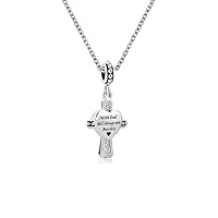 18 inch Jesus Cross Heart Love Bible Verse Charm Crystal Birthday Jewelry Cheap Pendant Necklace for Women Girls