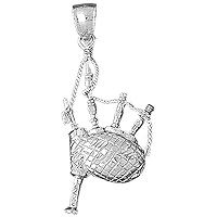 Bagpipes Pendant | Sterling Silver 925 Bagpipes Pendant - 44 mm