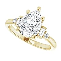 925 Silver, 10K/14K/18K Solid Gold Moissanite Engagement Ring, 1.0 CT Pear Cut Handmade Solitaire Ring, Diamond Wedding Ring for Women/Her Anniversary Proposes Ring, VVS1 Colorless