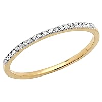 0.10 Carat (ctw) Round White Diamond Stackable Wedding Band for Her in 10K Gold