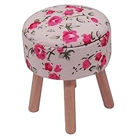 ERINGOGO Living Room Fabric Stool Mini Wooden Stool Miniature Furniture and Accessories Tiny Stool Home Decoration Mini Stools Toys Doll Furniture Wooden Dolls Home Décor Round Cloth Chair