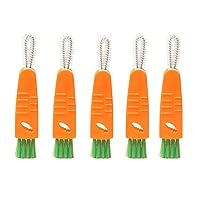 Hard-bristled Crevice Cleaning Brush, 5Pcs Carrot Design Multifunctional Cleaning Brush for Water Bottle Nursing Bottle Cups Cover