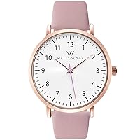 Wristology 29 Styles Maxi Numbers Watch Leather Band - Interchangeable Genuine Leather Strap - Large Easy to Read Nurse Watch with Second Hand for Women, Men, Nurses, Teachers, Olivia