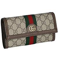 Gucci 523153 96IWG 8745 Women's Long Wallet, Ophidia Brown, Braun