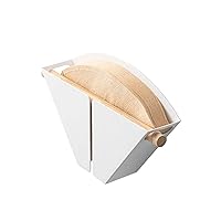 Home Magnetic Coffee Filter Case - Kitche Storage Organizer Holder Stainless Steel Container Dispenser, Steel + Wood, 4 Coffee Filters, Magnetic, No Assembly Req.