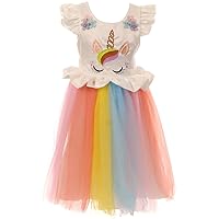 Little Girl Dress Short Sleeve Easter Holiday Party Birthday Flower Girl Dress