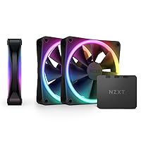 NZXT F120 RGB Duo Triple Pack - 3 x 120mm Dual-Sided RGB Fans with RGB Controller – 20 Individually Addressable LEDs – Balanced Airflow and Static Pressure – Fluid Dynamic Bearing – PWM – Black