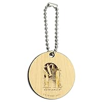 GRAPHICS & MORE Harry Potter Hufflepuff Watercolor Crest Wood Wooden Round Keychain Key Chain Ring