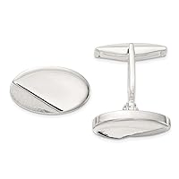 925 Sterling Silver Polished and Textured Oval Cuff Links Measures 11.4x19.1mm Wide Jewelry for Men