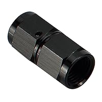 Aluminum Swivel Coupling Fuel Fittings Straight -8 AN Female to 8AN Female Flare Coupler Hose Union Adapter, 3/4 x 16 AN8 Thread Connector, Black