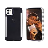GSRtech Selfie case for iPhone 11,LED Illuminated Selfie Light[Rechargeable],Great for a Bright Selfie Light Up Case Cover (Black, iPhone 11)