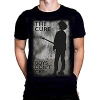 The Cure Rock Off Official Merchandise Boys Don't Cry Rocker Biker Fashion Men's Black Cotton Short Sleeve Crew T-Shirt