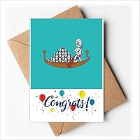 panama wooden boat football boat Wedding Cards Congratulations Greeting Envelopes