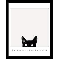 Buyartforless Framed Curiosity Black Cat by Jon Bertelli 14x11 Art Print Poster Wall Decor Black and White Photograph of Kitty Kitten Peeking