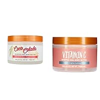 Coco Colada Whipped Shea Body Butter, 8.4oz & Vitamin C Whipped Shea Body Butter, 8.4oz, Lightweight, Long-lasting, Hydrating Moisturizer with Natural Shea Butter