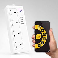 Smart WiFi Power Extension Strip APP Remote Voice Individual Control with Amazon Alexa Google Home Assistant 4 Gang Plug Sockets and 4 USB Sockets