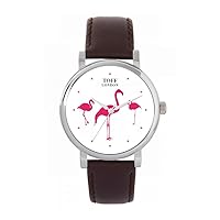 Flamingo Watch Ladies 38mm Case 3atm Water Resistant Custom Designed Quartz Movement Luxury Fashionable