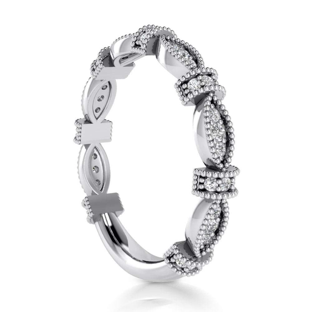 0.36 ct Round Cut Diamond Wedding Band Ring in Platinum