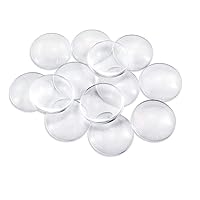 Faxco 30-Pieces Transparent Glass cabochons, Clear Glass Dome cabochon, Non-calibrated Round 1.57 inch/40mm for Photo Pendant Craft Jewelry Making