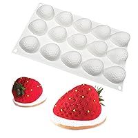 Strawberry Silicone Mold,3D Mini Strawberry Shape Mould for Homemade Mousse Chocolate Candy Muffin Fondant Baking Tools,Reusable Non-Stick Easy Release Baking Molds