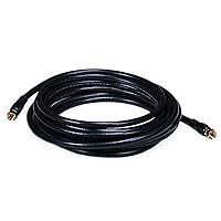 Monoprice Coaxial Cable - With F Type Connector, RG6/UL, Quad Shield, CL2 Rated, 18AWG, 15 Feet, Black