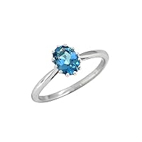 1.05 ct. t.w. London Blue Topaz Solitaire Ring in 925 Sterling Silver Jewelry