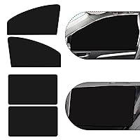 4 Pack Car Side Window Shading Board for Blocking UV Ray, 30.7In x 18.8In Waterproof Privacy Sunscreen Heat Insulated Curtains, Universal Foldable Automotive Blackout Panels (Black)