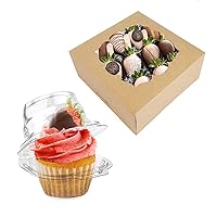 50 Pcs Cupcake Boxes and 20 Pack Brown Pie Boxes Cake Boxes for Gift Giving