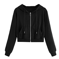 Women Drawstring Cropped Hoodie Jacket Casual Short Zip Up Sweatshirts Fashion Short Zipper Shirt Y2K Outwear Tops