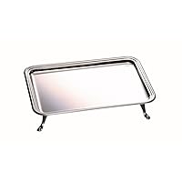 Mepra 20096530 Palace Tray with Feet 30x21 cm Stainless Steel Tray, Dishwasher Safe