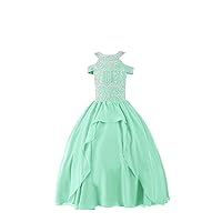 Little Girls'Birthday Party Ball Gown Beaded Kids Pageant Dresses