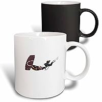 3dRose Kiter Action Freestyle Kitesurfer Color Illustration - Mugs (mug-384858-3)