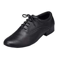 Men's Classic Comfort Lace-up Leather Closed Toe Salsa Tango Samba Jazz Rumba Ballroom Latin Modern Dance Shoes