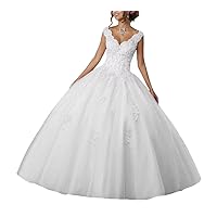 Girl's Appliques Beading Tulle Princess Sweet 16 Quinceanera Birthday Party Dress