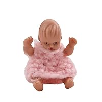 Melody Jane Dollhouse Baby Doll Sitting in Pink Miniature Toy Nursery Accessory 1:12