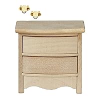 Dollhouse Bare Wood Bedside Chest Nightstand Miniature Bedroom Furniture 1:12