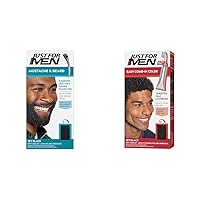 Just For Men Mustache & Beard, Beard Dye for Men with Brush & Easy Comb-In Color Mens Hair Dye, Easy No Mix Application with Comb Applicator - Jet Black, A-60, Pack of 1